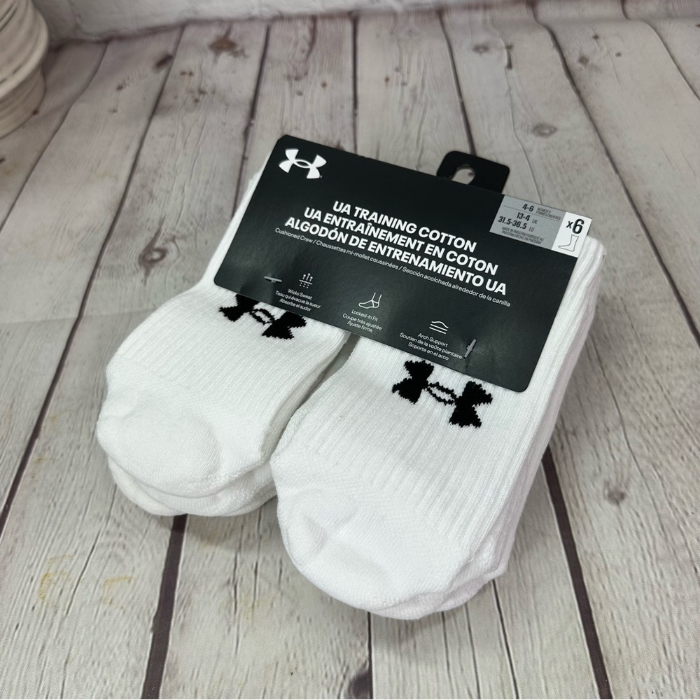 NWT under armour UA training cotton blend crew socks womens 4-6 UNISEX